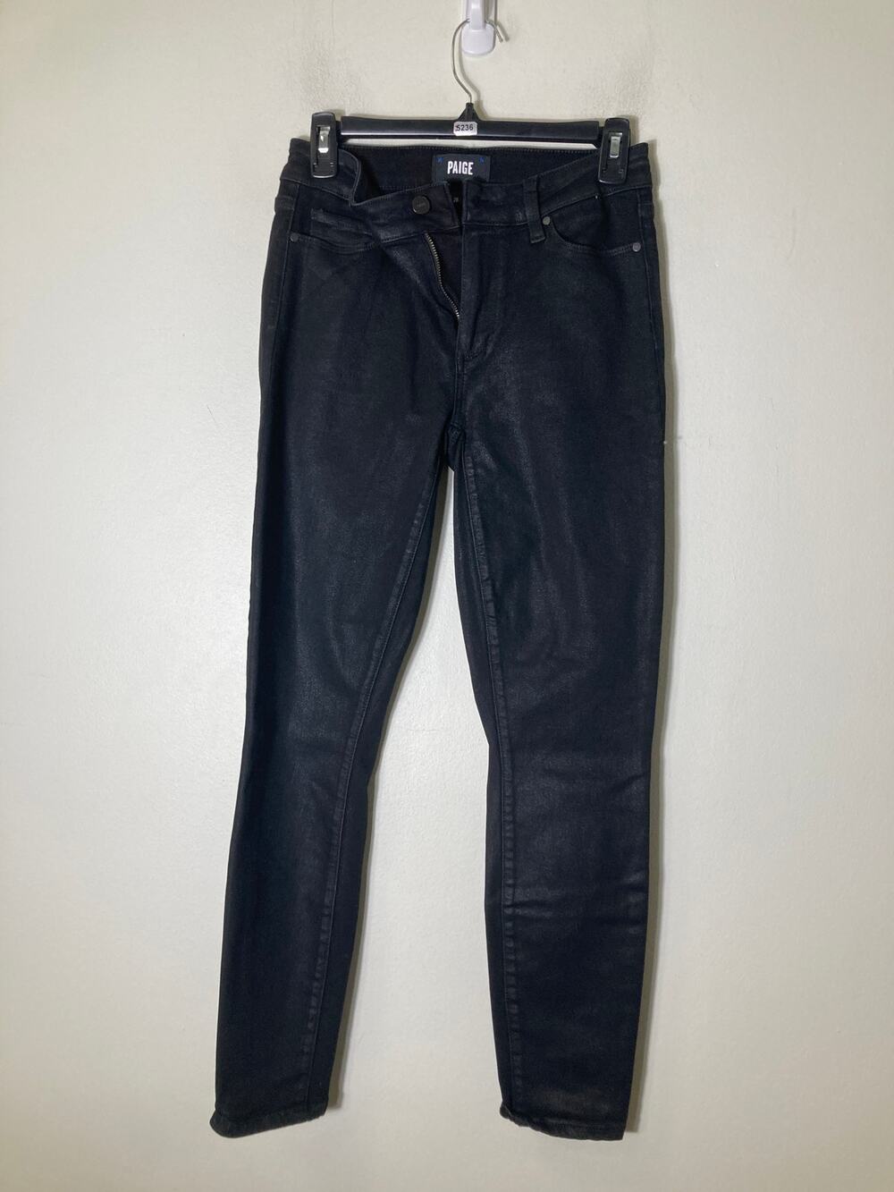 Paige Hoxton Ankle Black Shimmer Denim Sz 26